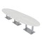 Skutchi Designs 45 in W, 165.75 in L, 29 in H, Engineered Wood Top, White HAR-OVL-45X166-DOU-WHCYPRESS - alternate 1